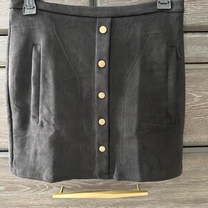 Elegant Black Button-Front Skirt